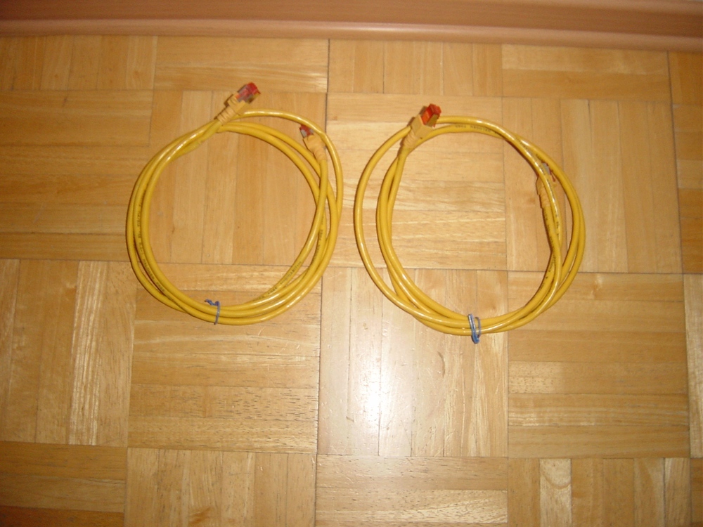2 x Netzwerkkabel,Patchkabel CAT 6  2 M  RJ45 1:1 Belegung gelb
