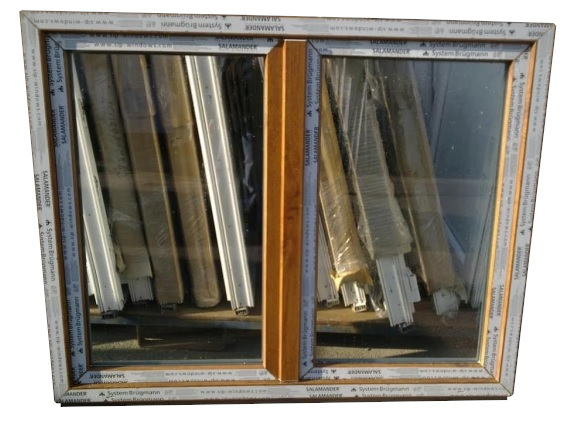 Kunststofffenster, neu auf Lager 150x120 cm 2-fl (bxh) Eiche Gold