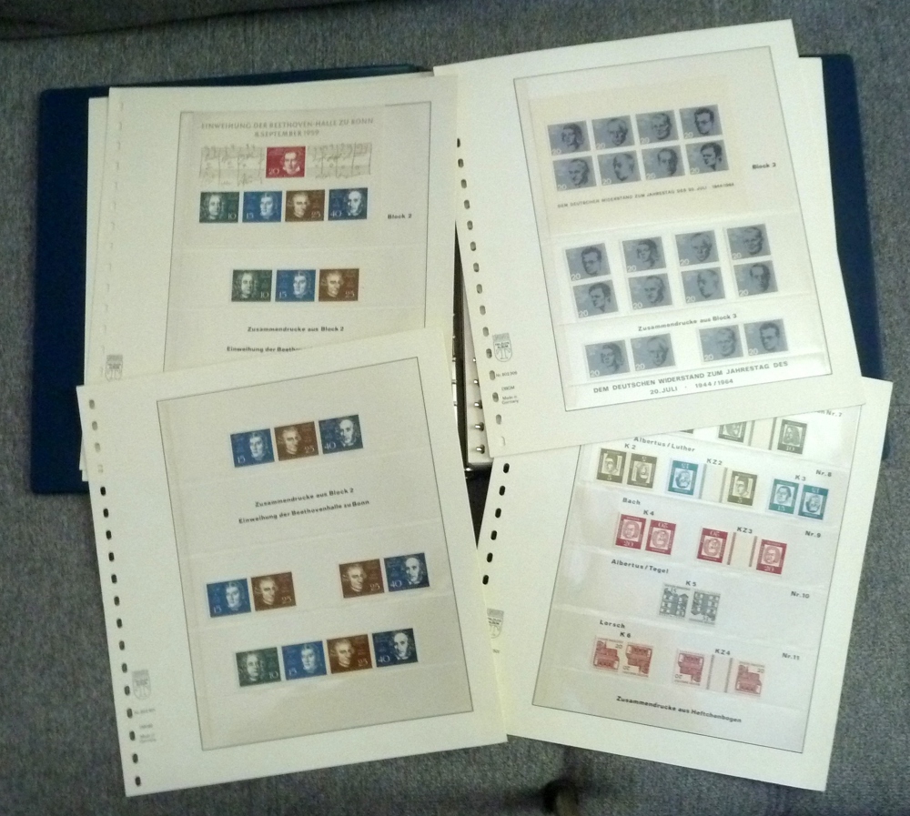 Bund Briefmarken Sammlung Zusammendrucke, Blöcke, Bogen postfr.