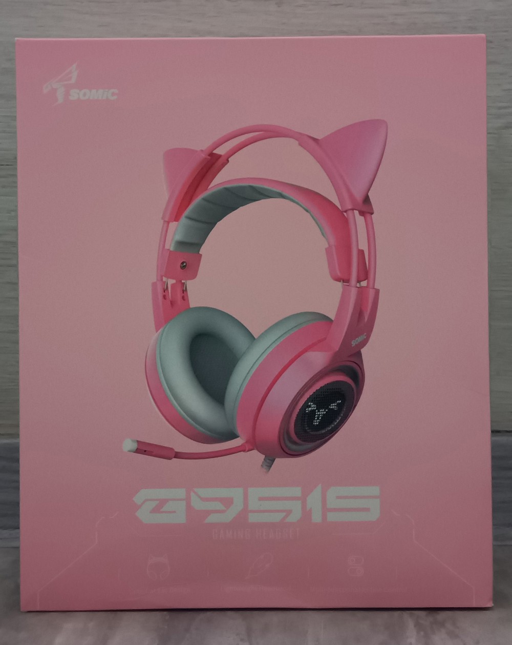 Somic G951S Gaming Headset pink cat.