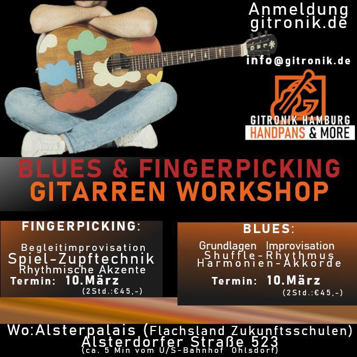 Gitarrenworkshop | Spiel+Zupftechnik+Fingerpicking | Blues 10.03.24