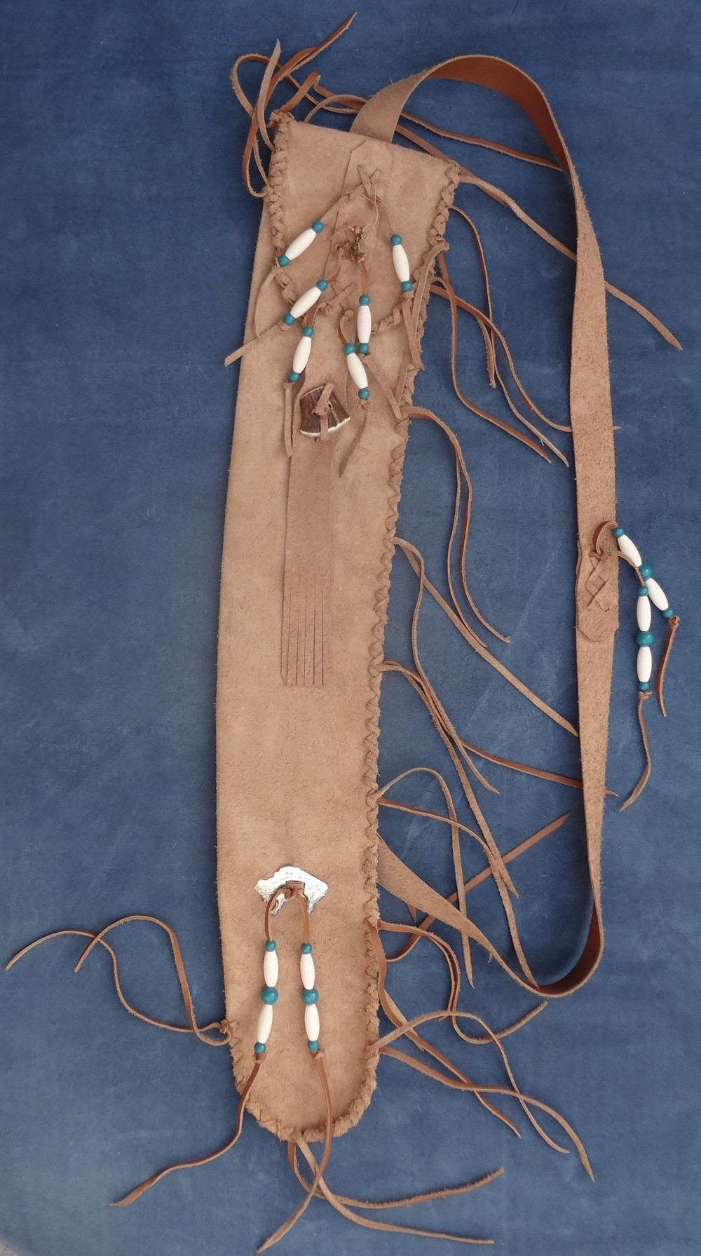 016 - Flötentasche (Flute Bag) Leder Tasche (Leather Bag) - Neu - Länge ca. 69   67 cm Farbe: Braun