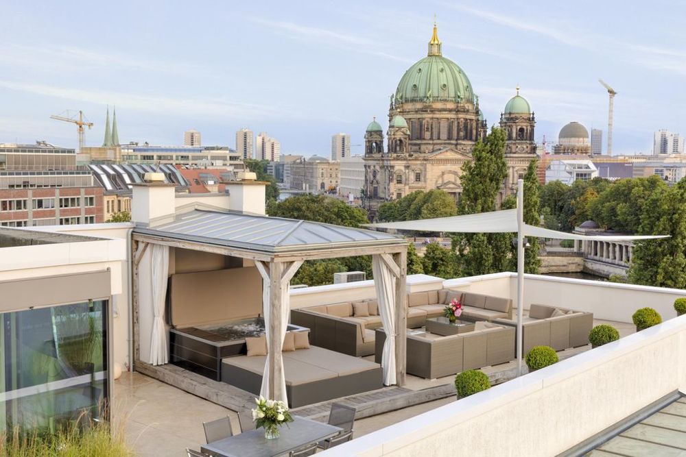 The luxury penthouse is located in Berlin-Mitte
