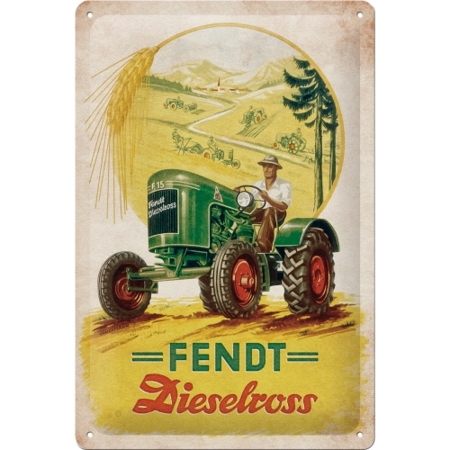Fendt Dieselross Blechschild Traktor Schlepper 20x30 cm