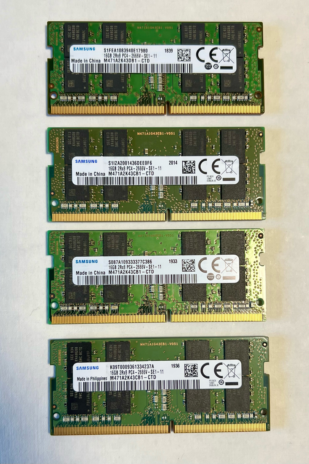 Samsung 16GB RAM PC4-2666V Mhz 2Rx8 DDR4 Laptop Speicher SODIMM