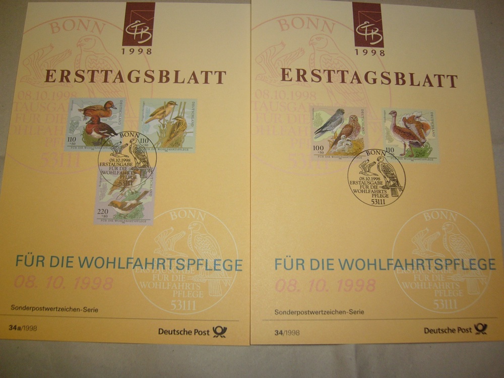Briefmarken Ersttagsblätter 1991 bis 1998 BR Deutschland