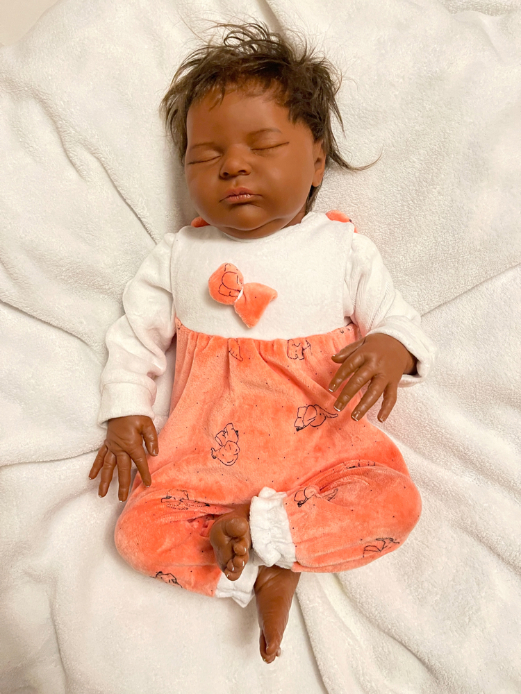 Reborn Laura Bonnie Brown Nackenmarkierung lebensecht Puppe Baby