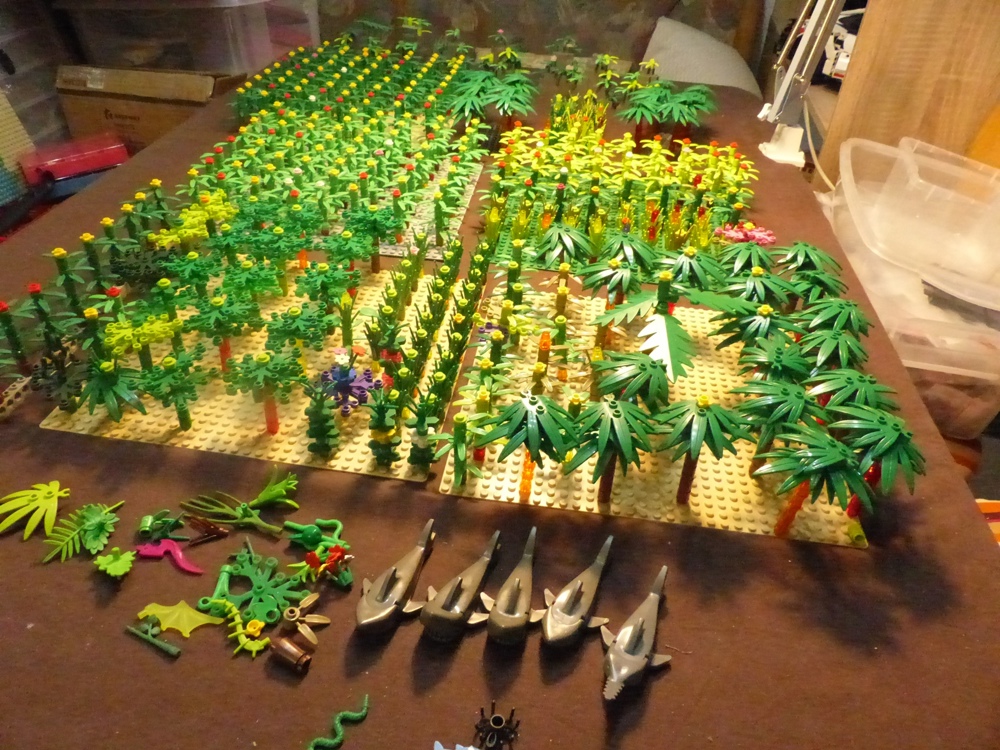 Lego Pflanzen, Bäume, Palmen, Sträucher, Tiere, u.a.  große Menge
