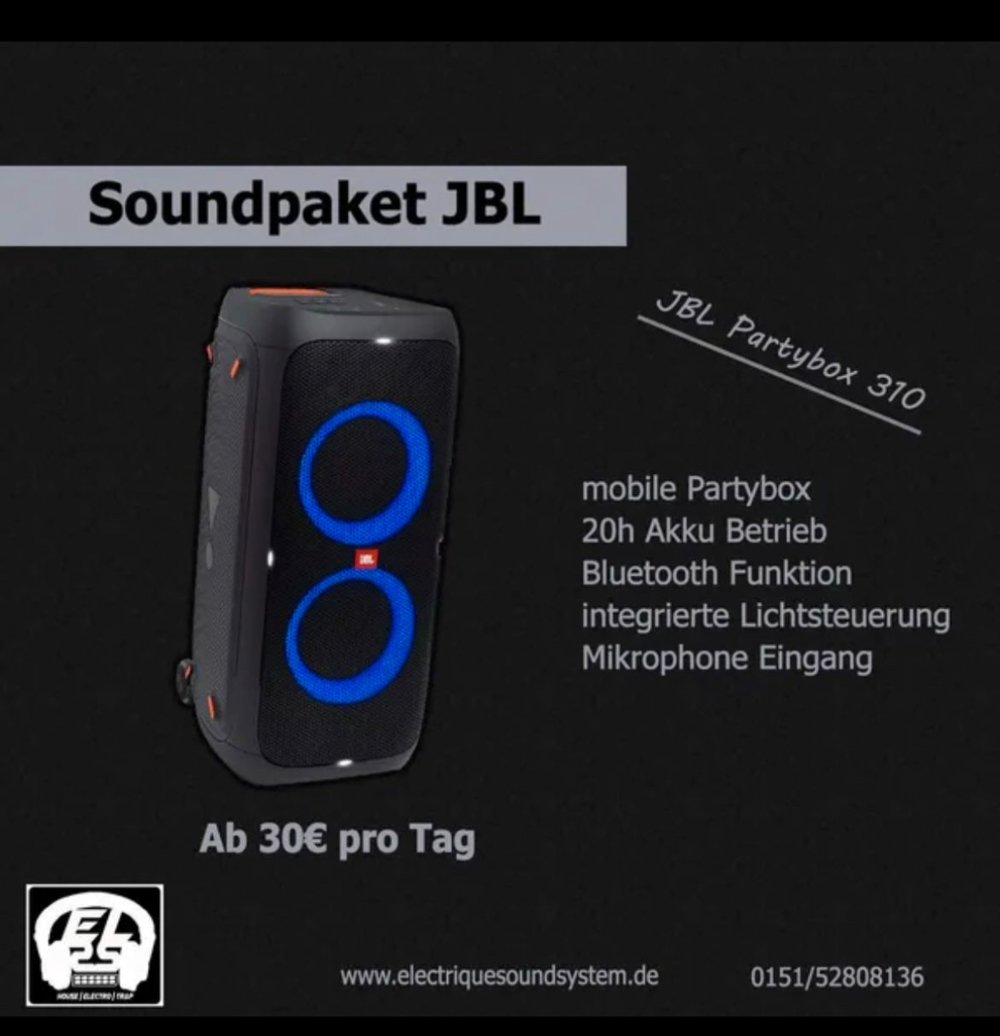 [VERMIETUNG] JBL Partybox 310   Akku Sound Eventbox