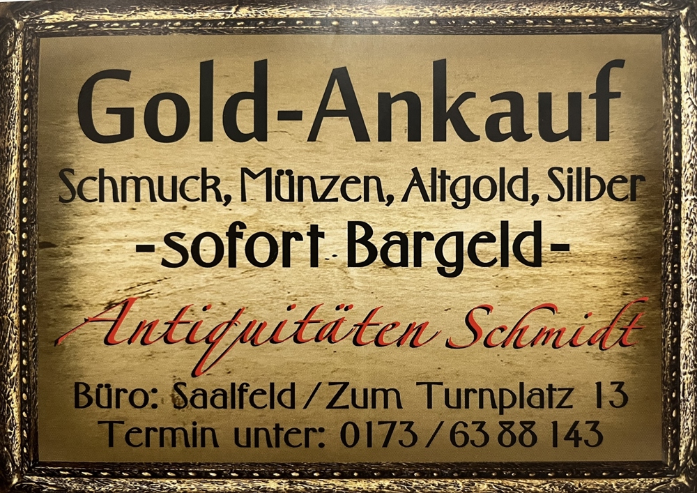 Goldankauf in Saalfeld - Schmuck   Münzen  Altgold   Uhren   Silber - seriös und unkompliziert