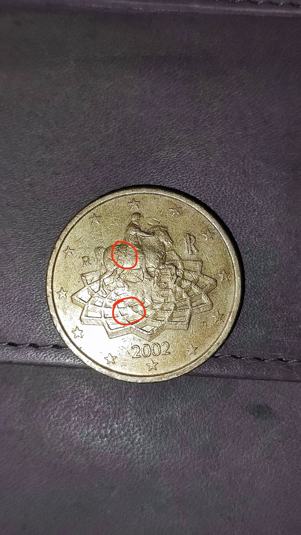 Italienische 50 Cent Münze aus 2002