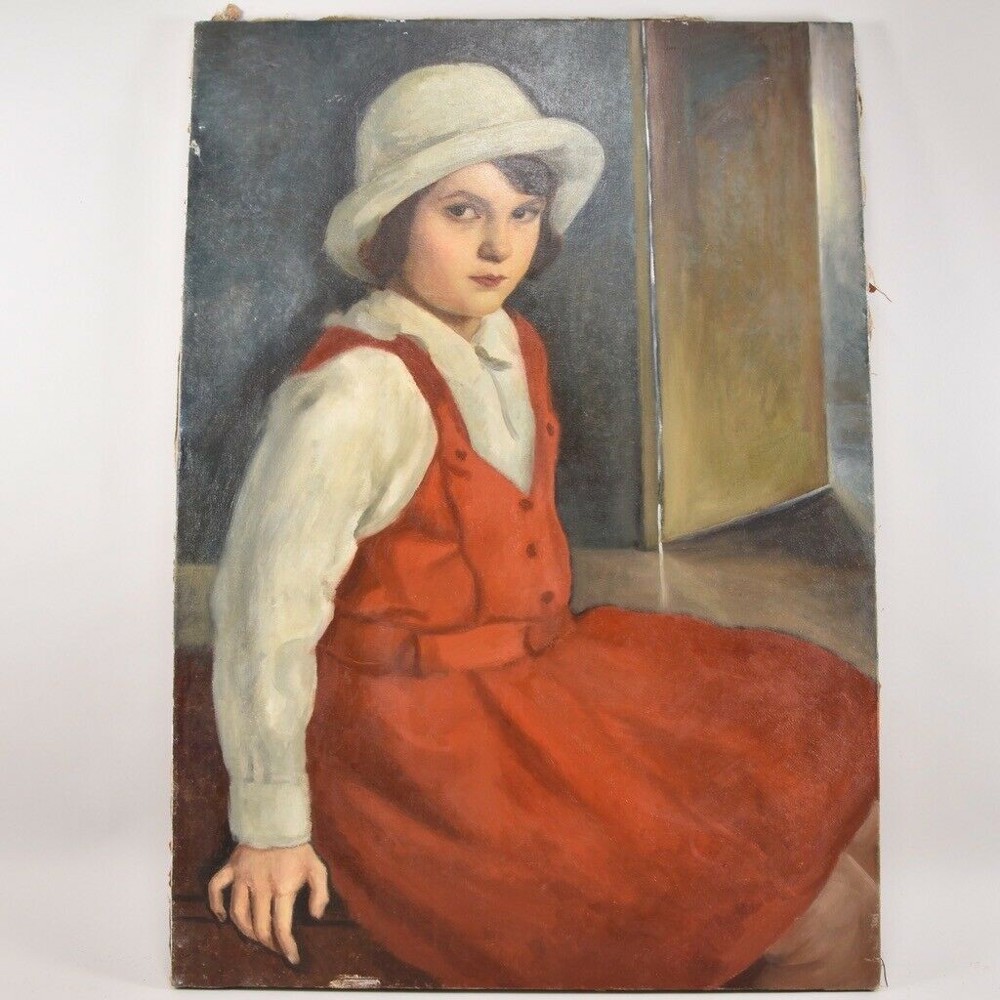 Gemälde, Mädchenporträt, verso sign. O.Nagel '40