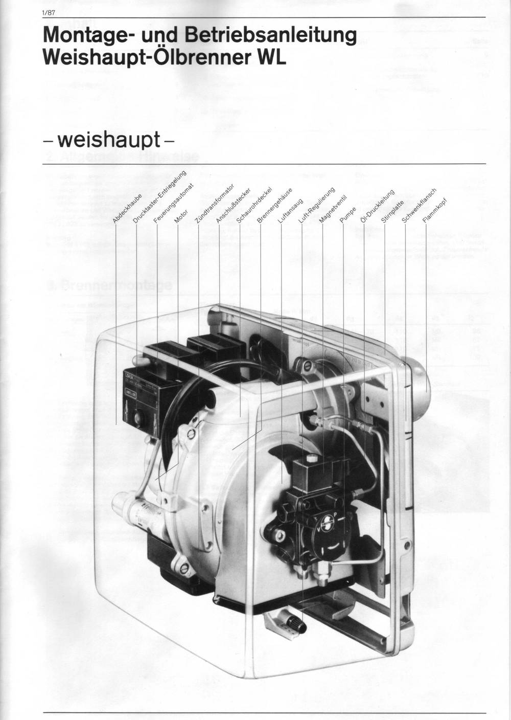Neu - Ölbrenner-Gasbrenner Weishaupt WL
