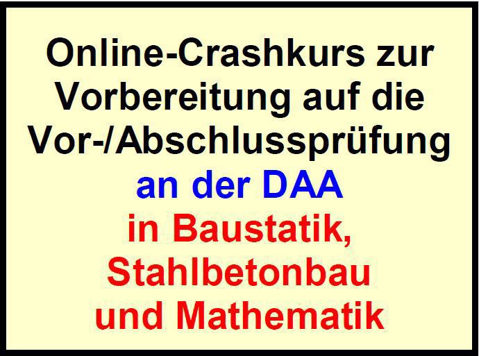 Online Crashkurs Nachhilfe für Bautechnik(DAA)