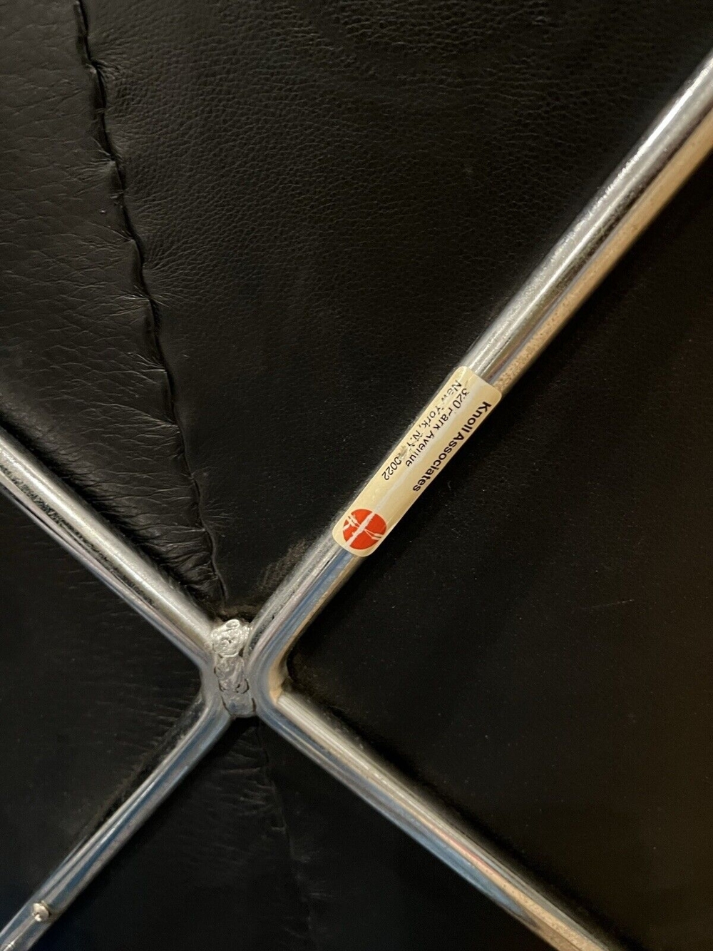 1960s Eero Saarinen Knoll International Womb Chair and Ottoman New Black Leather