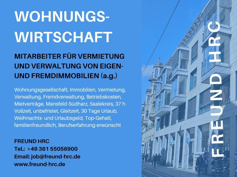 MA Wohnungswirtschaft Vermietung und Verwaltung (a.g.)Saalekreis | Mansfeld Südharz