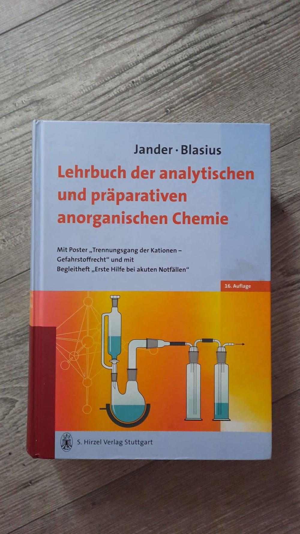 Jander Blasius Lehrbuch der analytischen und präparativen anorganischen Chemie