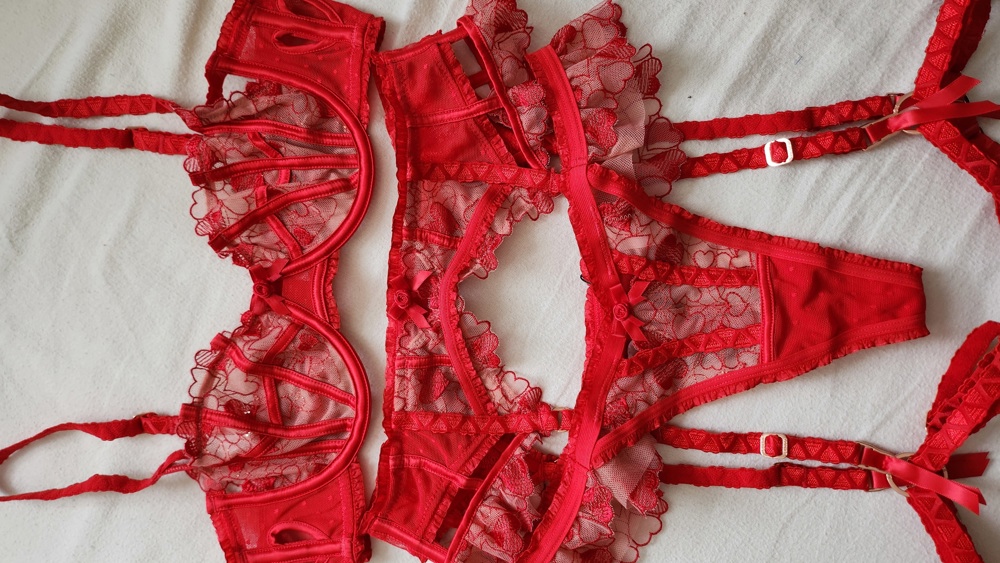 Lounge Underwear Unterwäsche Set in Rot