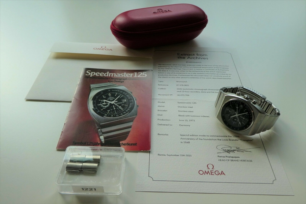 1973 Omega Speedmaster 125 Chronograph Chronometer ST 378.0801 Vintage Cal. 1041