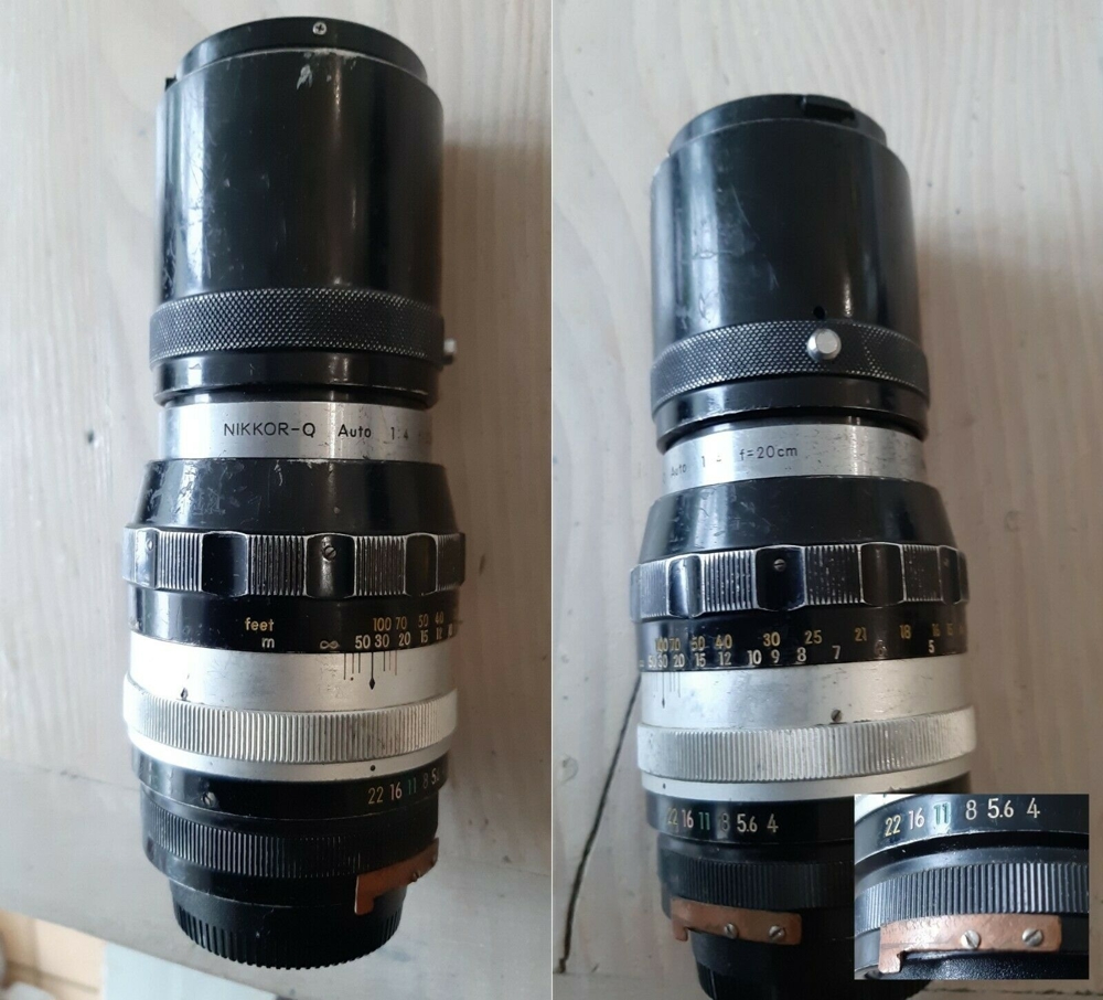 Nikon FM2 mit 5 Nikon Telekonverter-Objektiven und Ringverlängerung PK-13 27.5