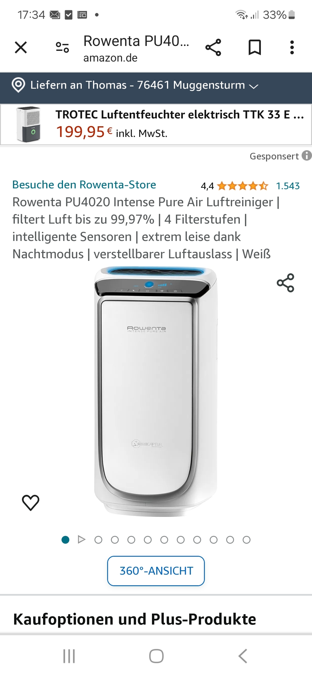 Luftreiniger Rowenta Luftreiniger Rowenta