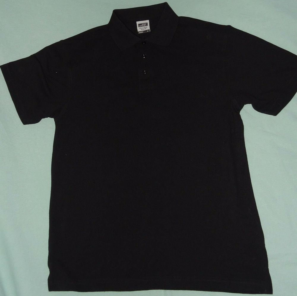 KA James Nicholson Poloshirt Gr. M schwarz 65Polyester 45Baumwolle wenig getragen Kleidung Herren  G