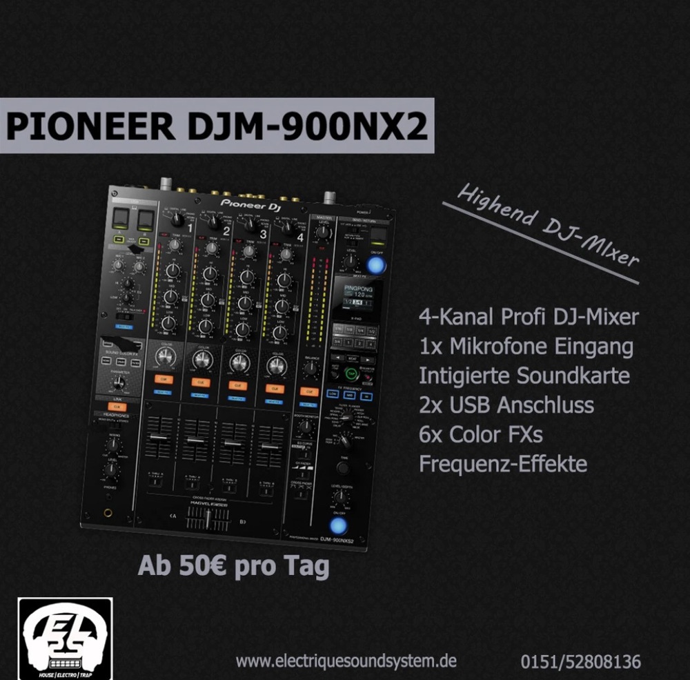 [VERMIETUNG] DJ Mixer Pioneer DJM-900NXS2 Nexus2