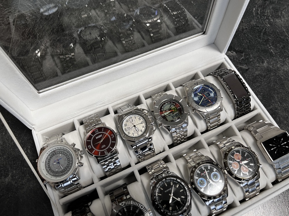 12 x Herren Armbanduhren Uhren + Uhrenbox mit Versand