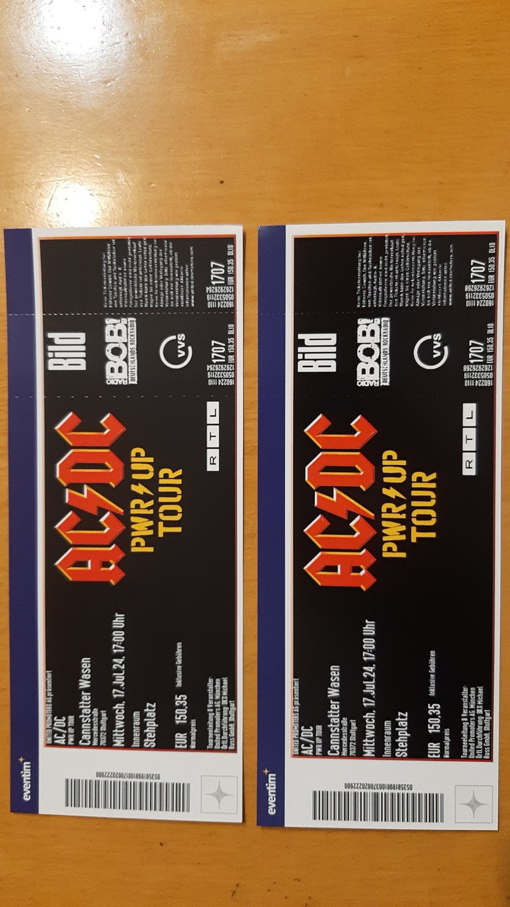 2 x ACDC Tickets Stuttgart 17.07.2024 