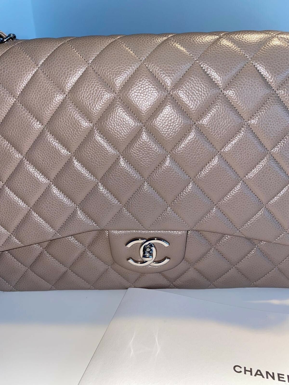 Original Chanel 2.55 Jumbo Tasche Bag, Kaviar Leder