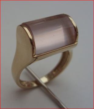 Rosenquarz Ring von Sogni d Oro, 375 GG, 9 ct, Gr. 18 (56)