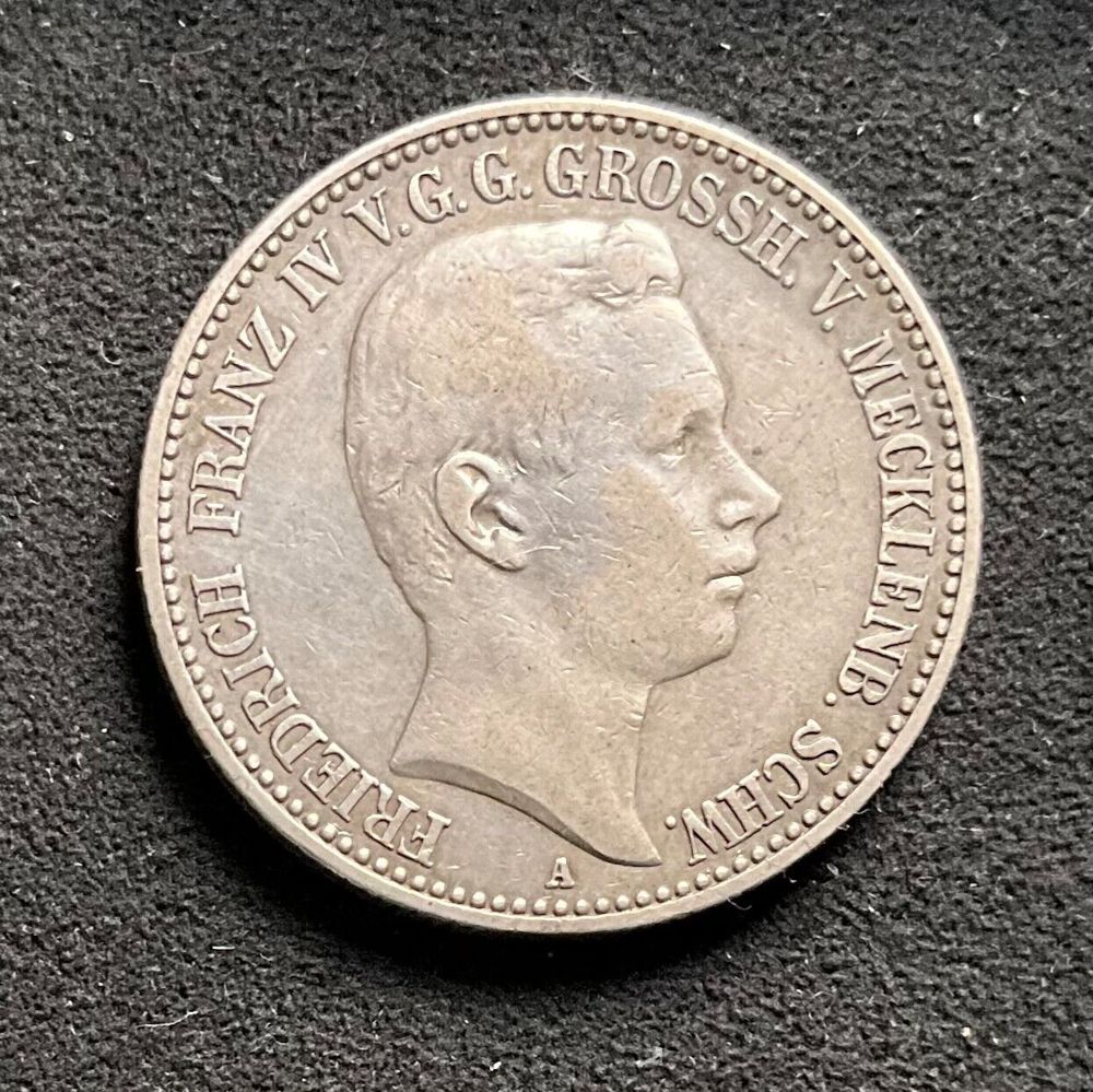  Mecklenburg-Schwerin Friedrich Franz IV. 2 Mark 1901 A Silber. J 85