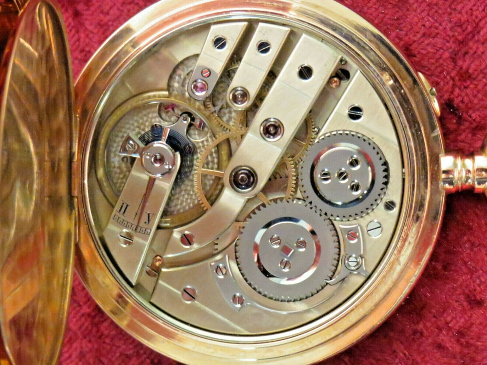 ankerchronometer paul buhre 120g tresor taschenuhr 583 14k gold 1a gang ! n mint