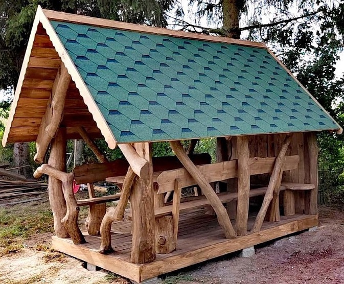 Baumstamm Pavillon - Gartenhütte