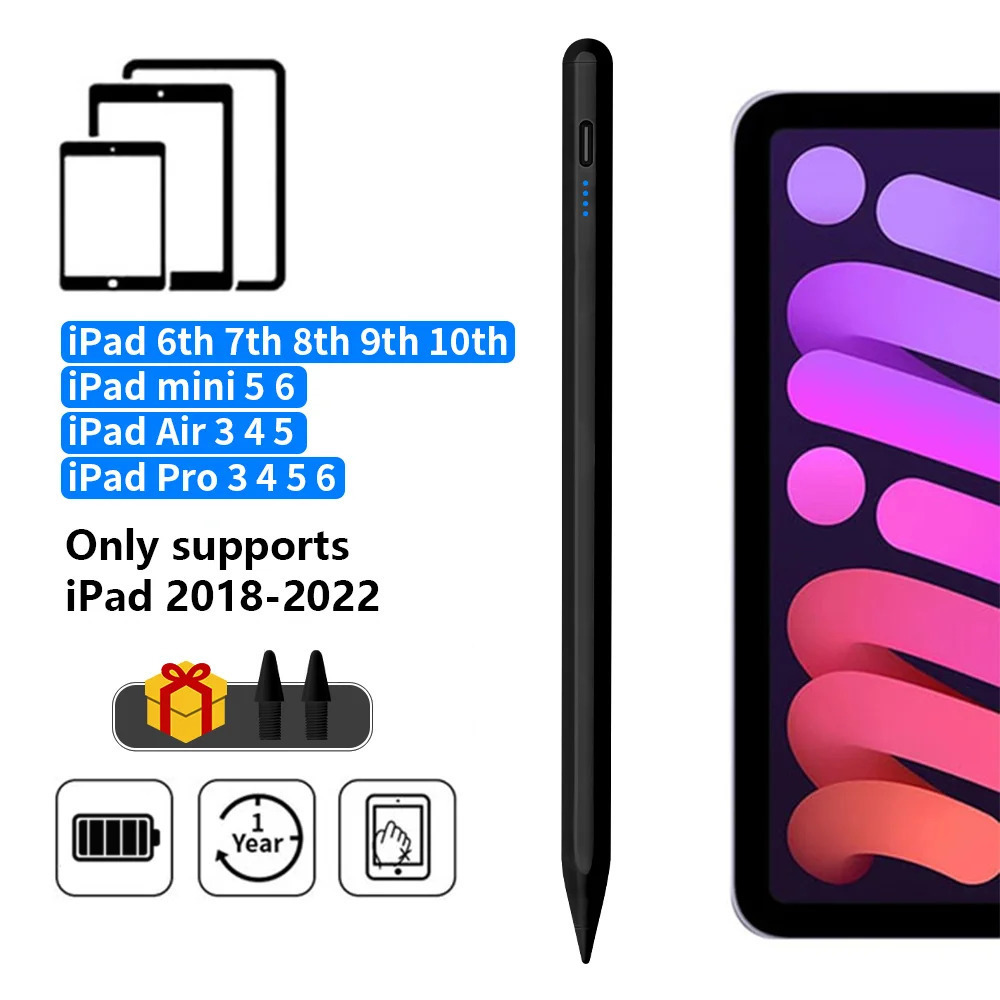 Apple iPad Stylus Stift für Generation 2018 - 2022 Pen iPad Pro iPad Air iPad iPad Mini Schwarz