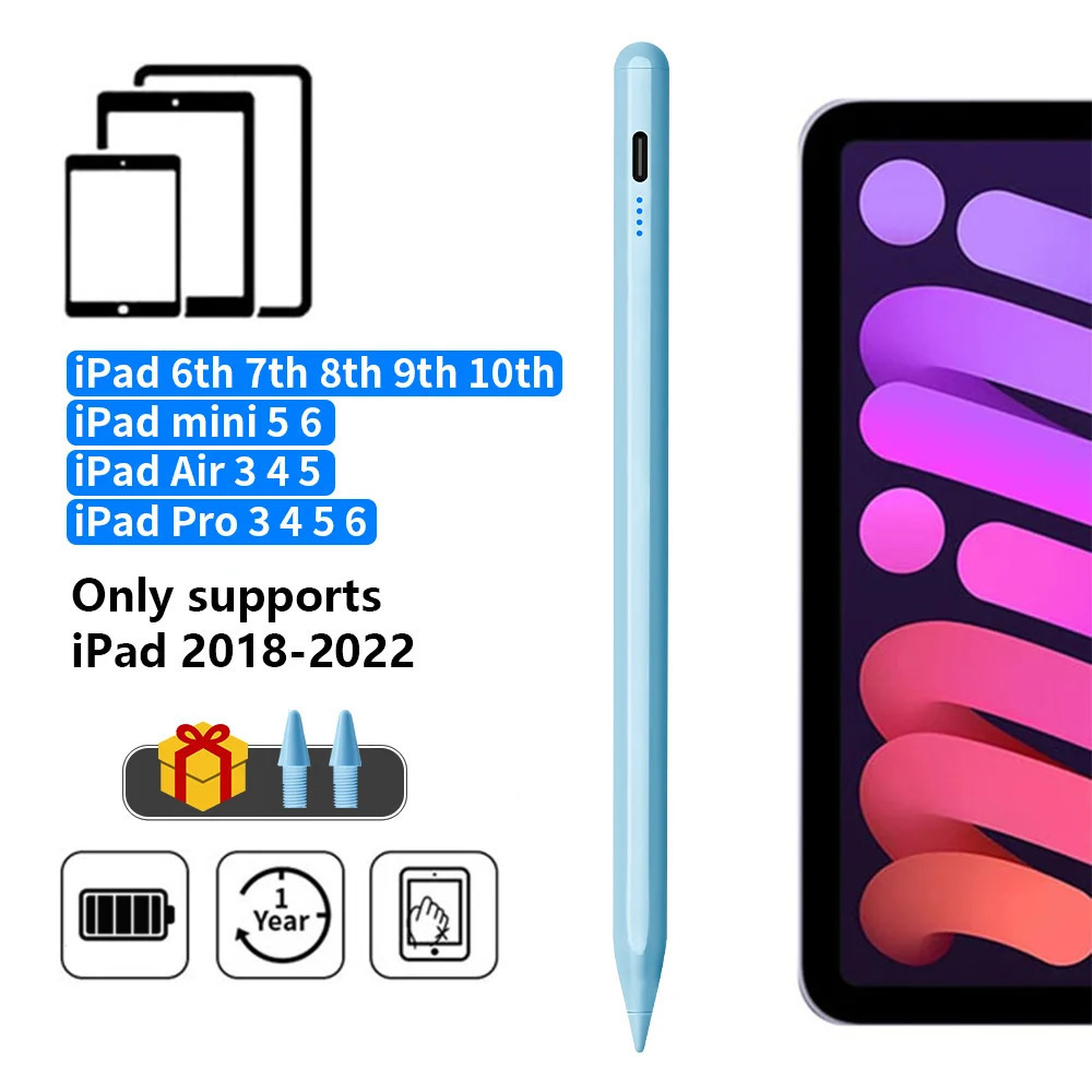 Apple iPad Stylus Stift für Generation 2018 - 2022 Pen iPad Pro iPad Air iPad iPad Mini Blau