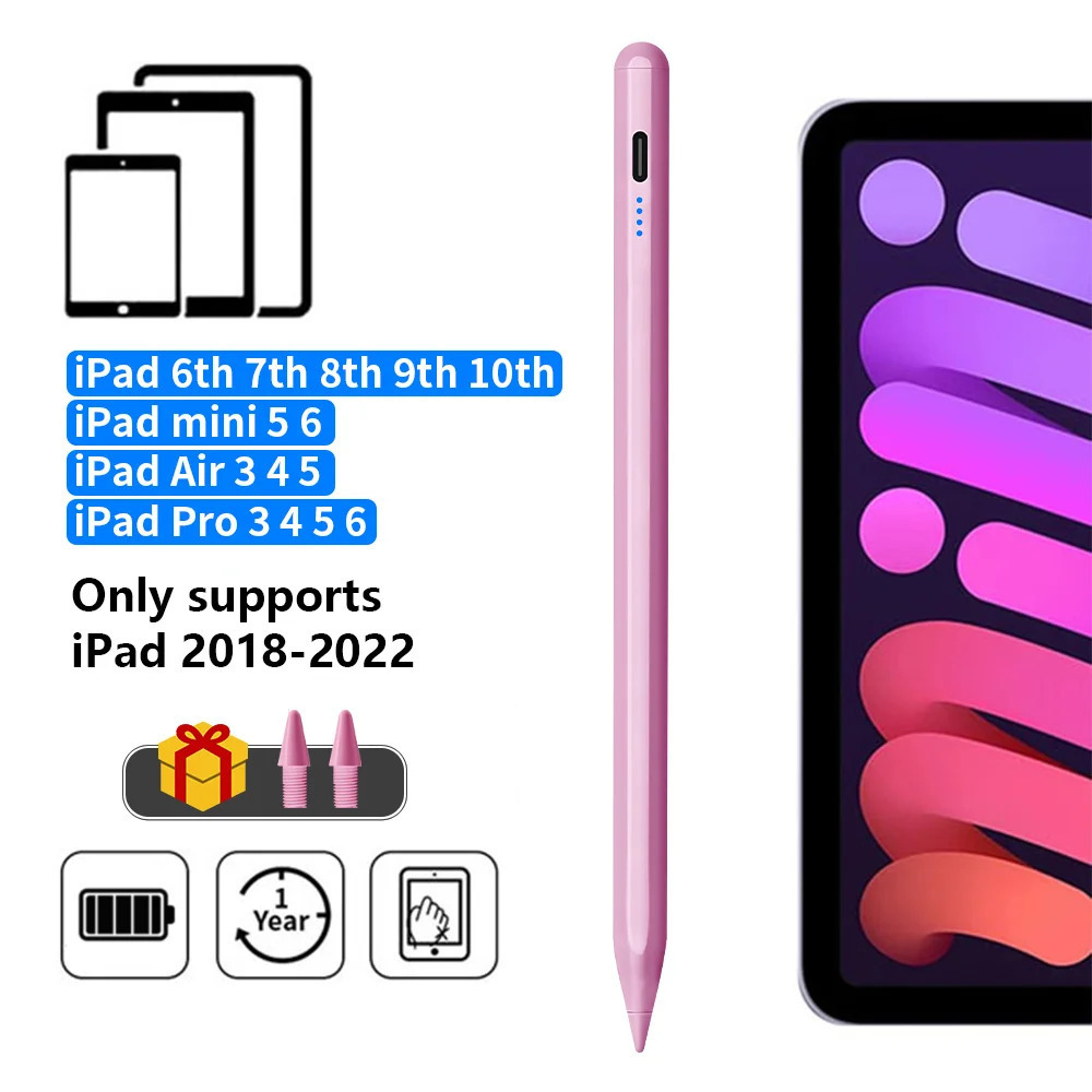 Apple iPad Stylus Stift für Generation 2018 - 2022 Pen iPad Pro iPad Air iPad iPad Mini Pink