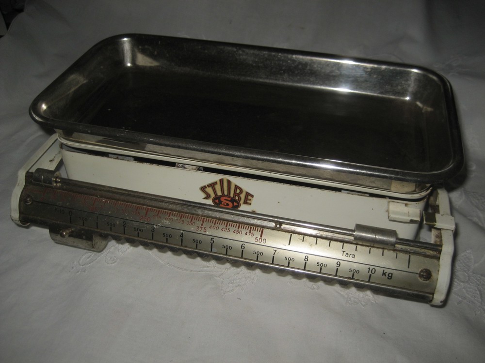 alte Küchenwaage Haushaltswaage Metallwaage, Waage 12 kg Feintarierung STUBE selten Rarität Antik