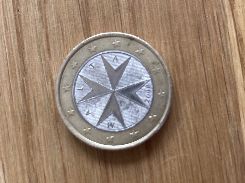 1 EUR Münze Malta mit  f ehlprägung im Stern 2008