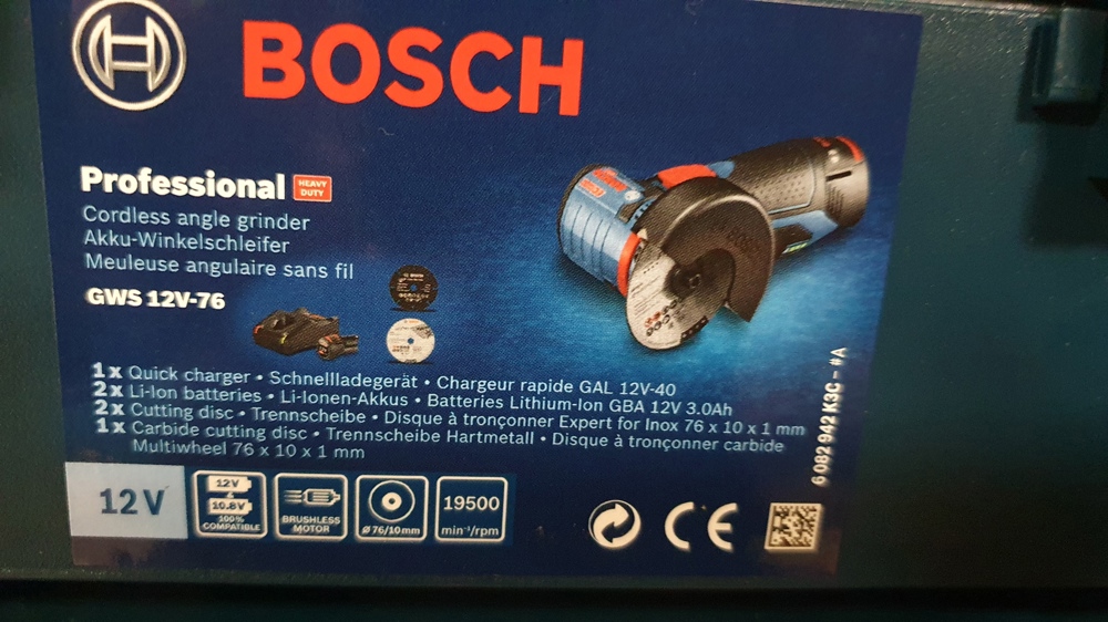 Bosch Akku  wingelschleifer GWS 12 v-76