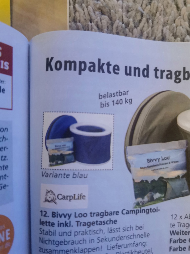 Camping Bivvy Loo faltbare Toilette 