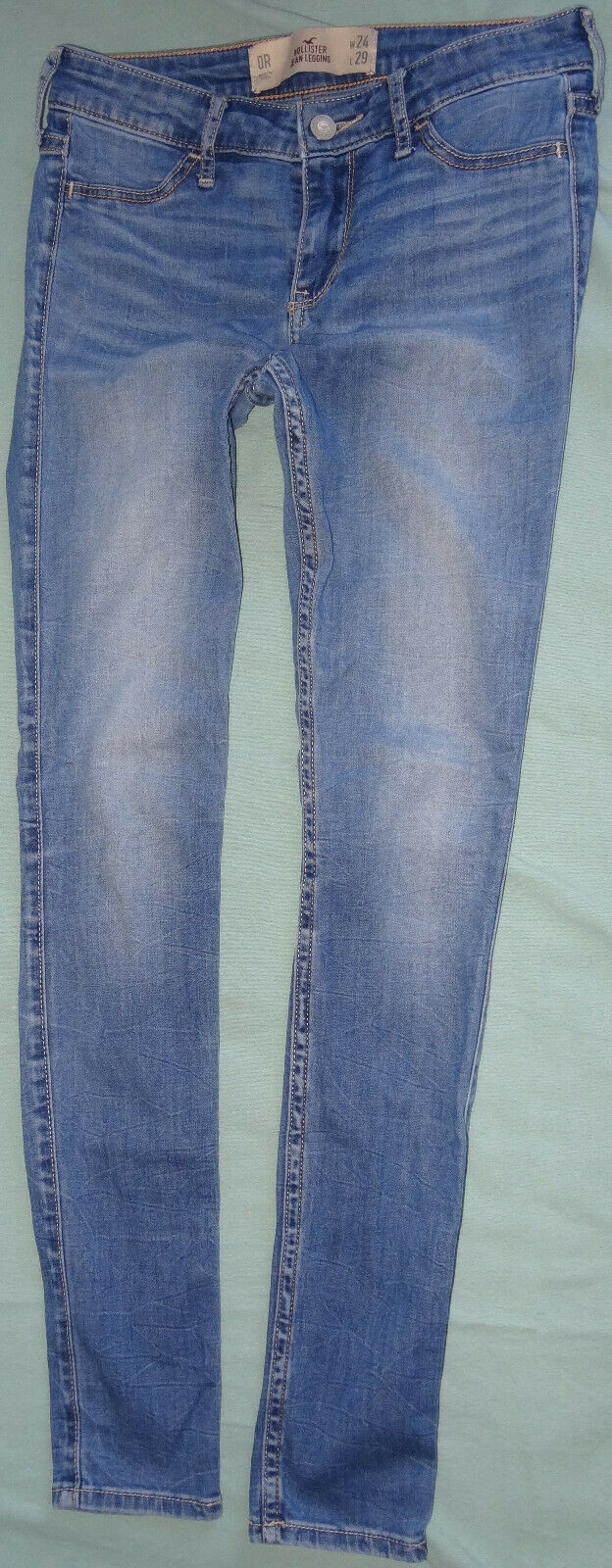 KHD Hollister Jeans 0R W24 L29 66Baumwolle 2Elastan blau Mädchen Hose Sommerhose 