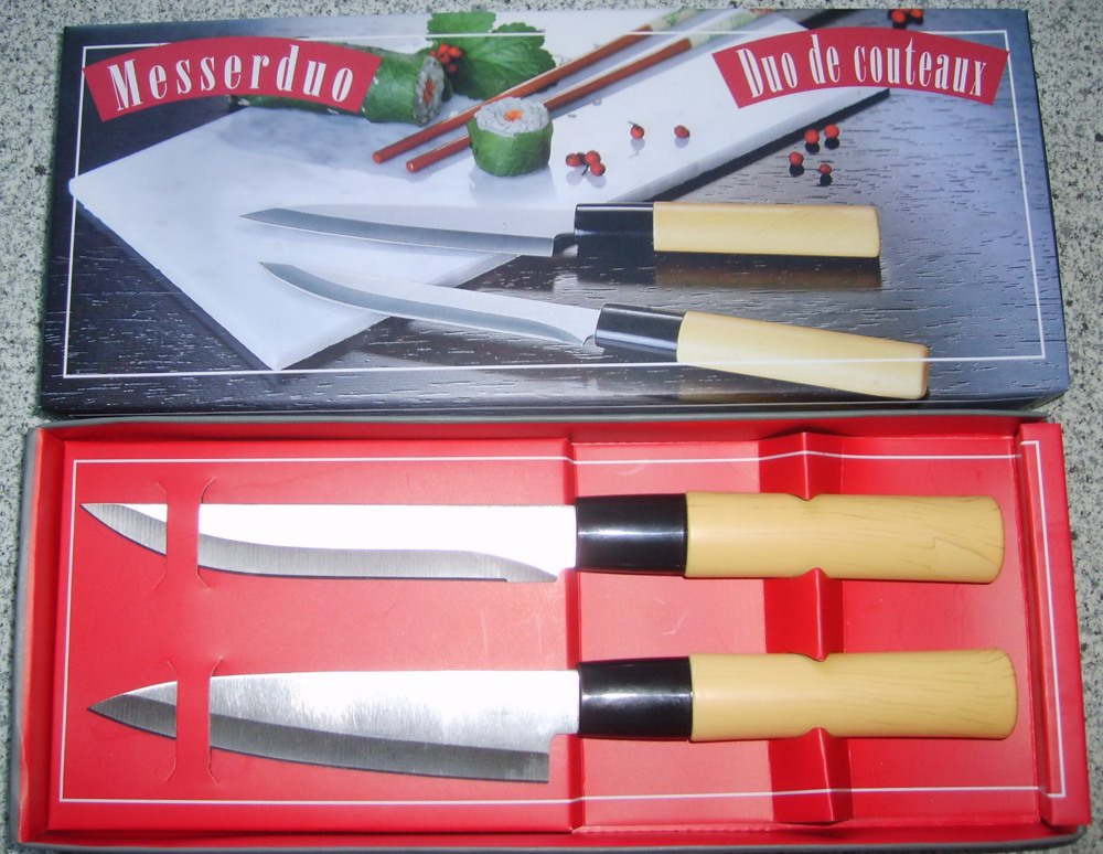 DP Messerduo 2 Messer verschiedene Klinge 13 (1,9+2,8) Holzgriff11 unbenutzt einwandfrei erhalten