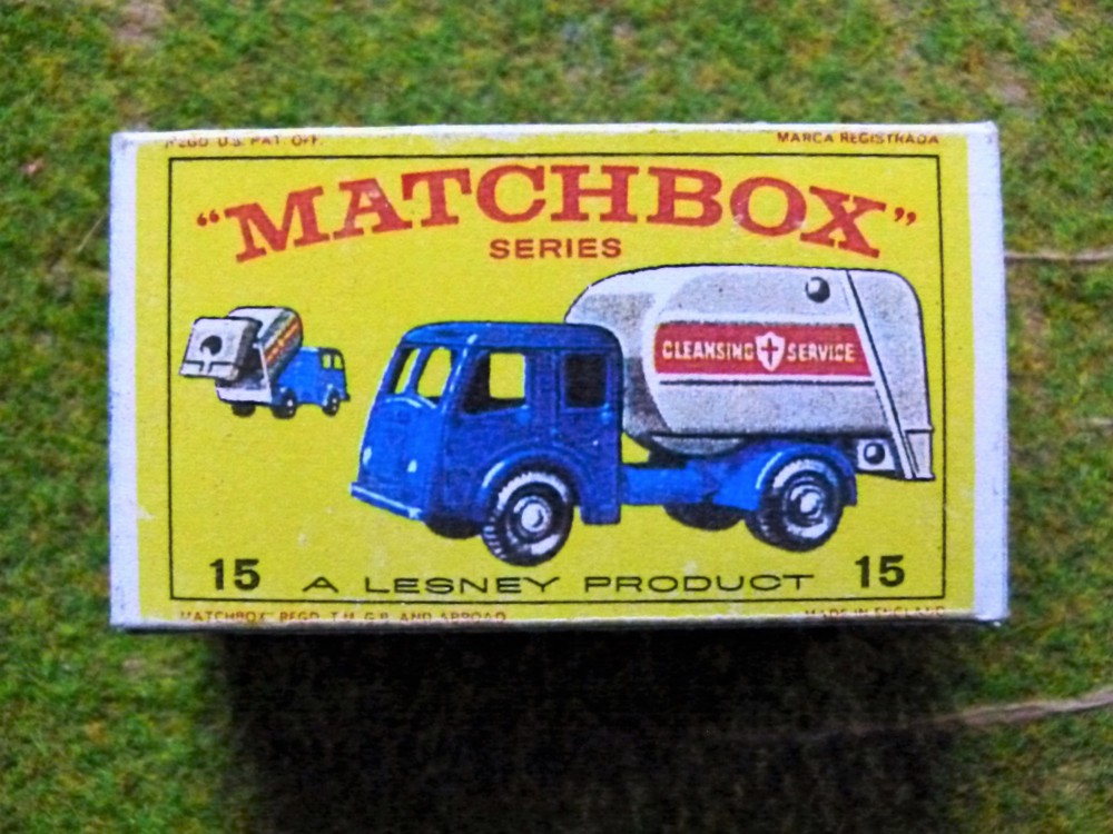 0024 Matchbox series 15 Dennis Tippax Refuse Collector Karton nicht Original