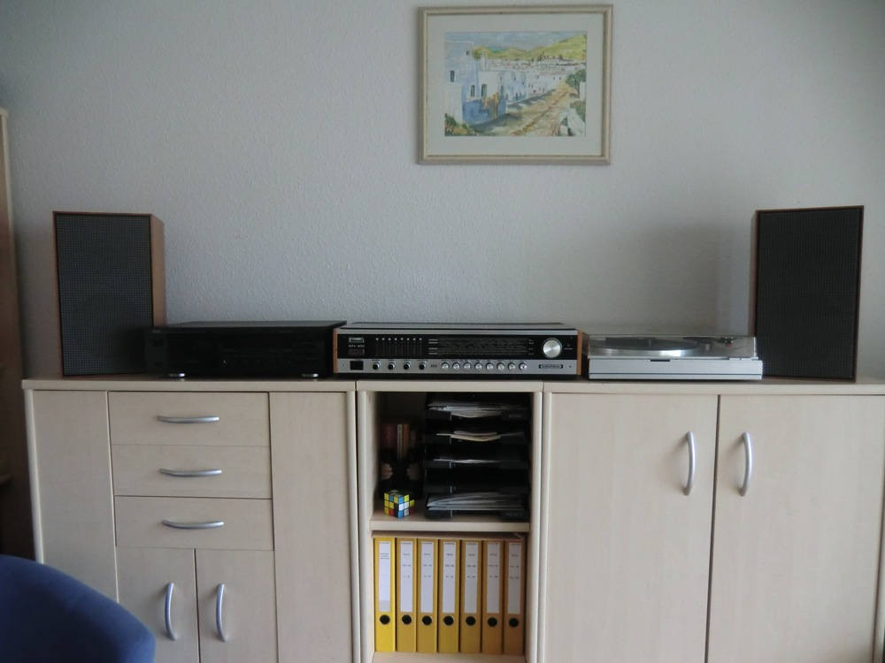 Grundig RTV 400 Stereoanlage + Boxen + Yamaha Stereo Kassettendeck + Fisher Plattenspieler