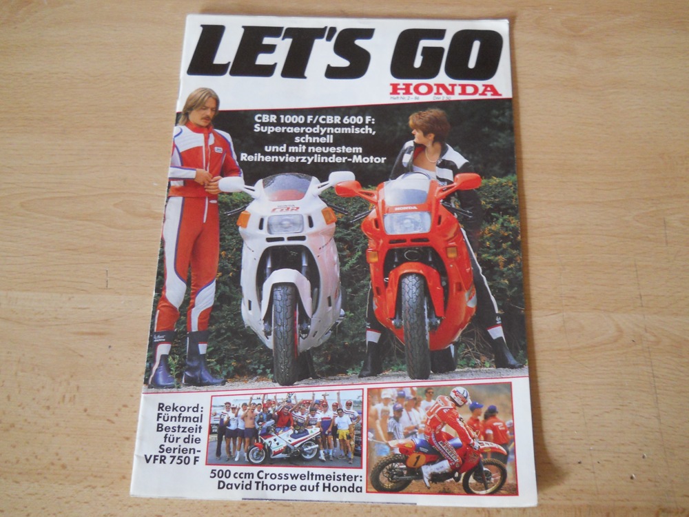 Rarität , Honda Lets Go Magazin von 1986 . Motorrad.Zeitschrift.