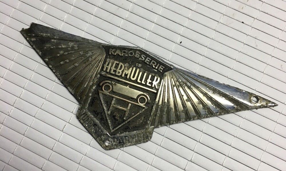 Autoteile Original Hebmller Emblem Typenschild Schild, 10 x 4 cm, sehr selten