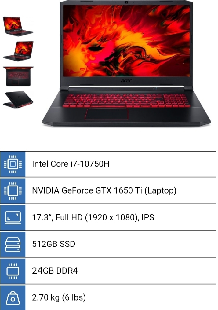 ACER Nitro 5 AN517-52797G - 17.3" Full HD gaming laptop (2020)
