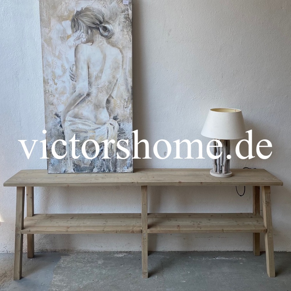 Landhaussideboard Provence Vintage Cottage Sideboard B 180 x T 30 x H 70 cm