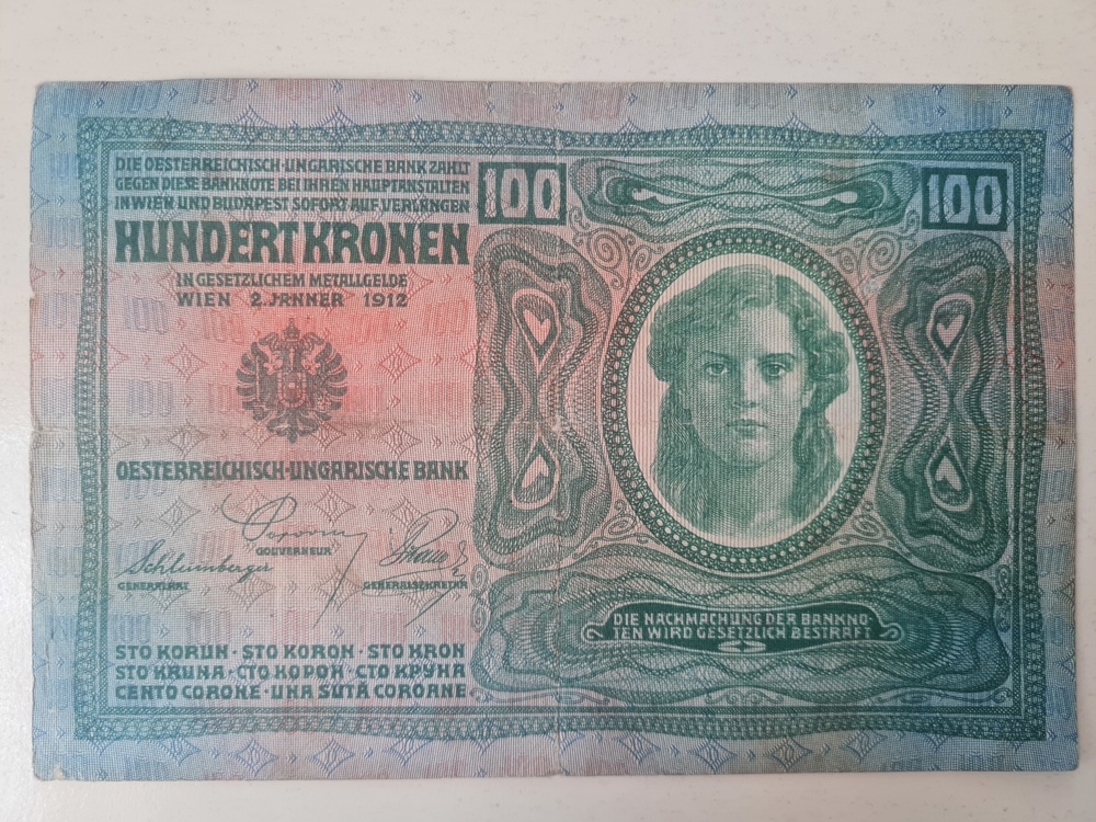 100 Kronen 1912 Österreich Ungarn Banknote Geldschein